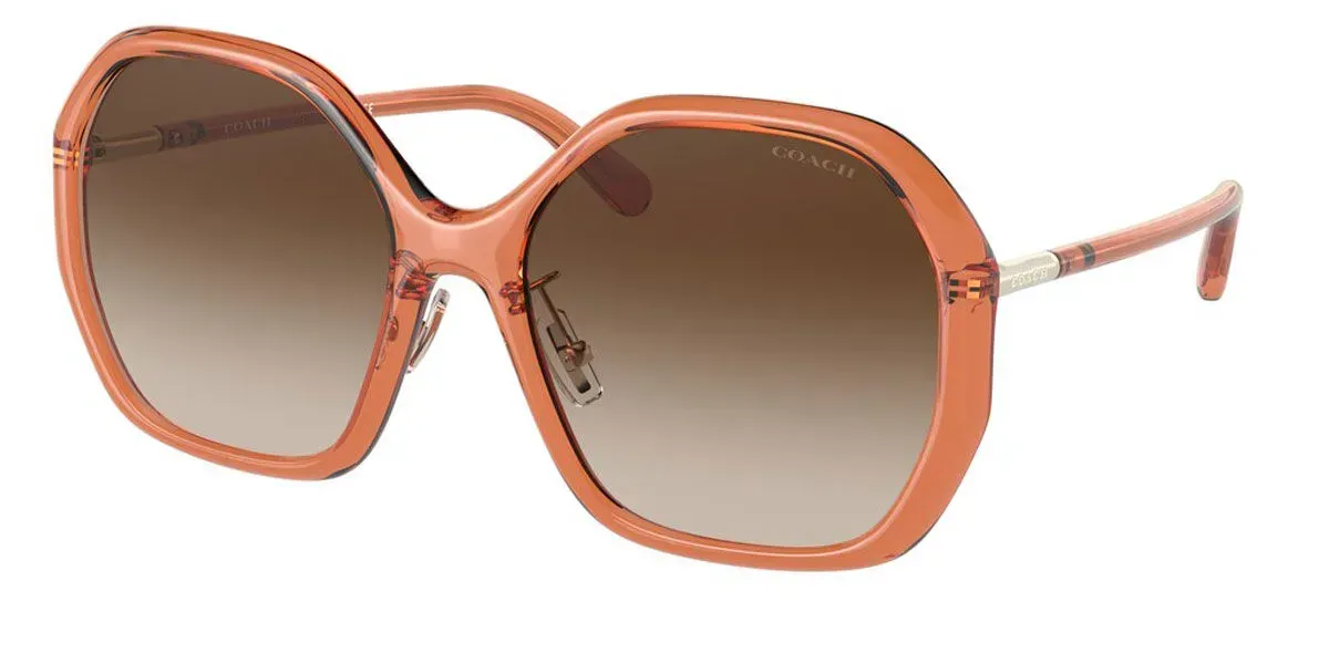 Coach HC8343 57001357 Sunglasses Transparent Amber 57mm Women