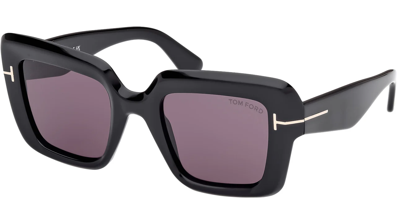 Tom Ford FT1157 Esme 01A Sunglasses Shiny Black 50mm Women